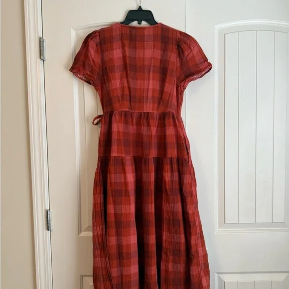 Universal Thread Red Plaid Midi Dress - Picture 8 of 9